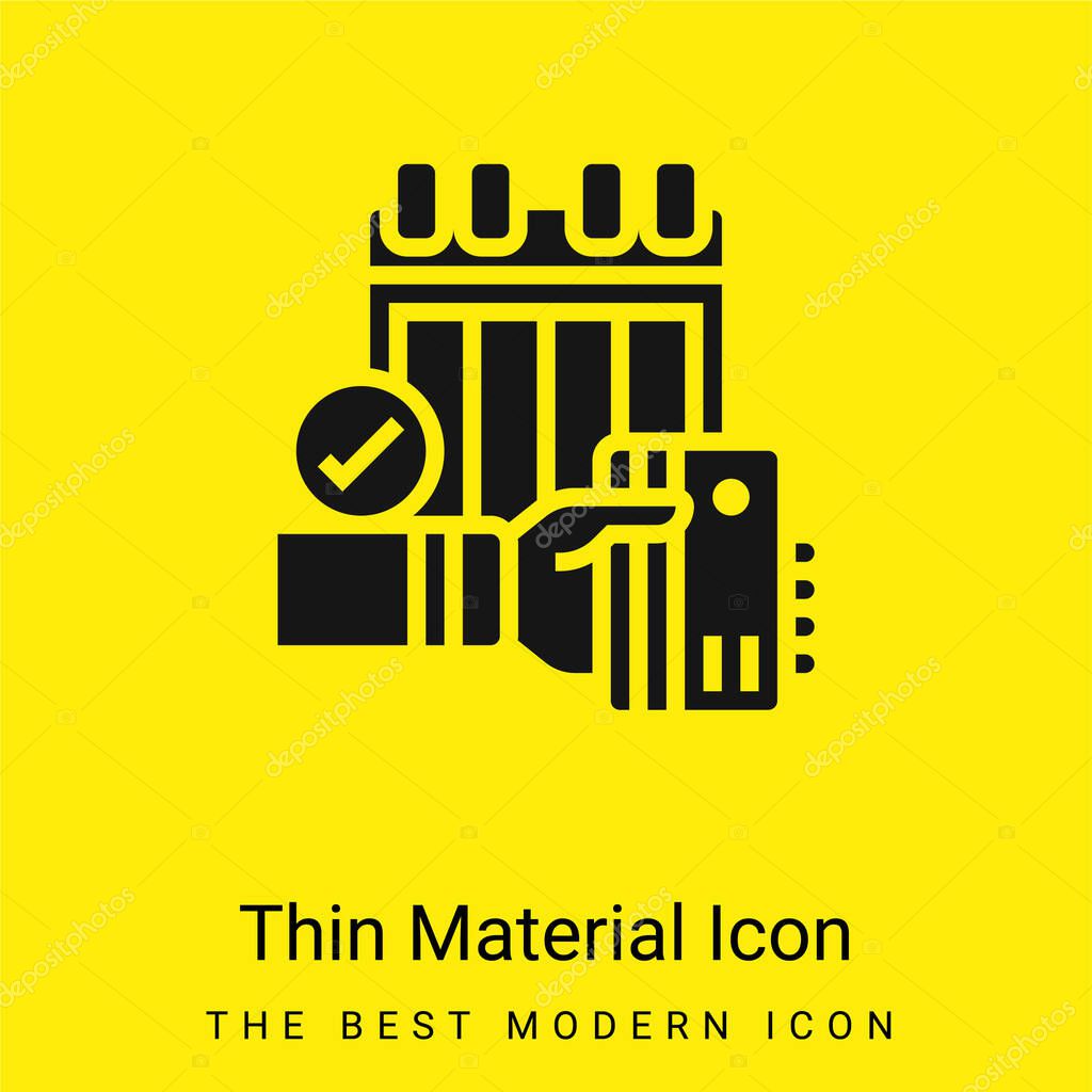 Annual minimal bright yellow material icon