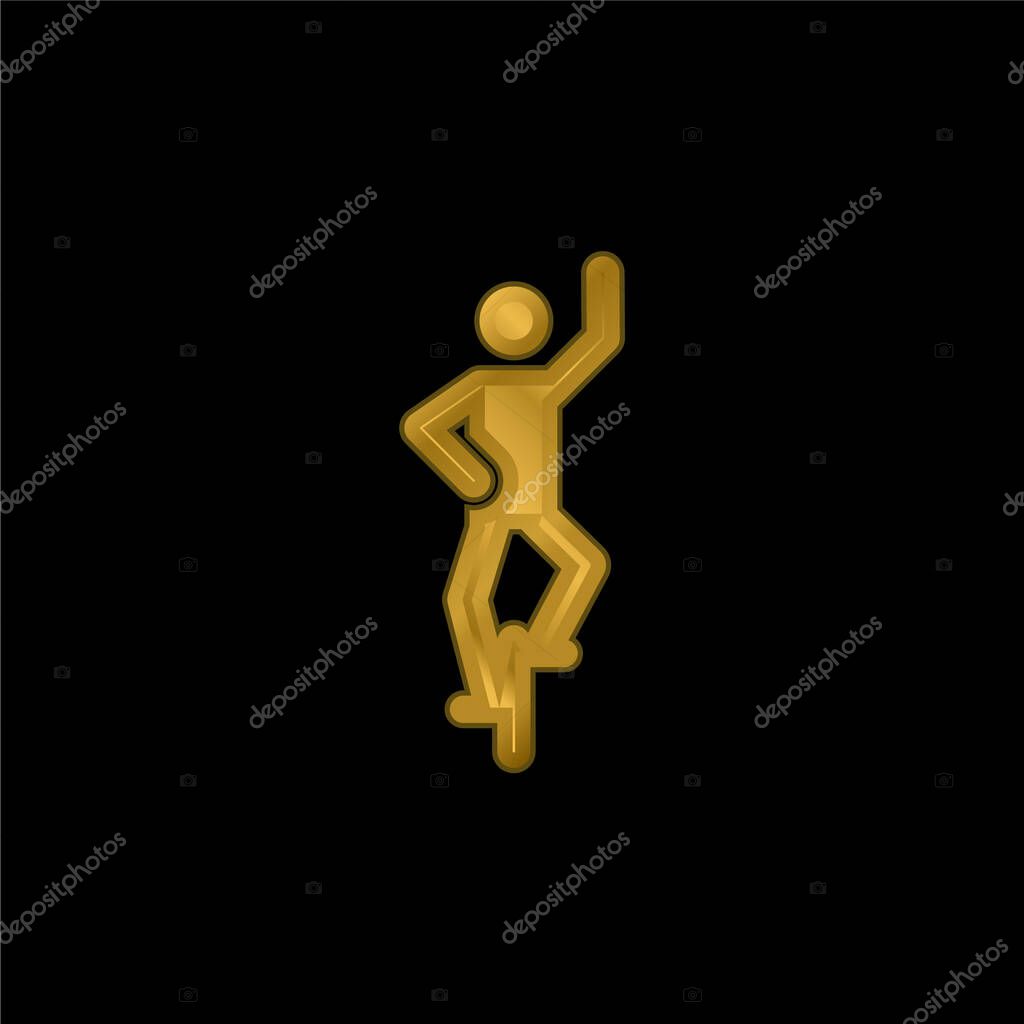 Acrobat gold plated metalic icon or logo vector