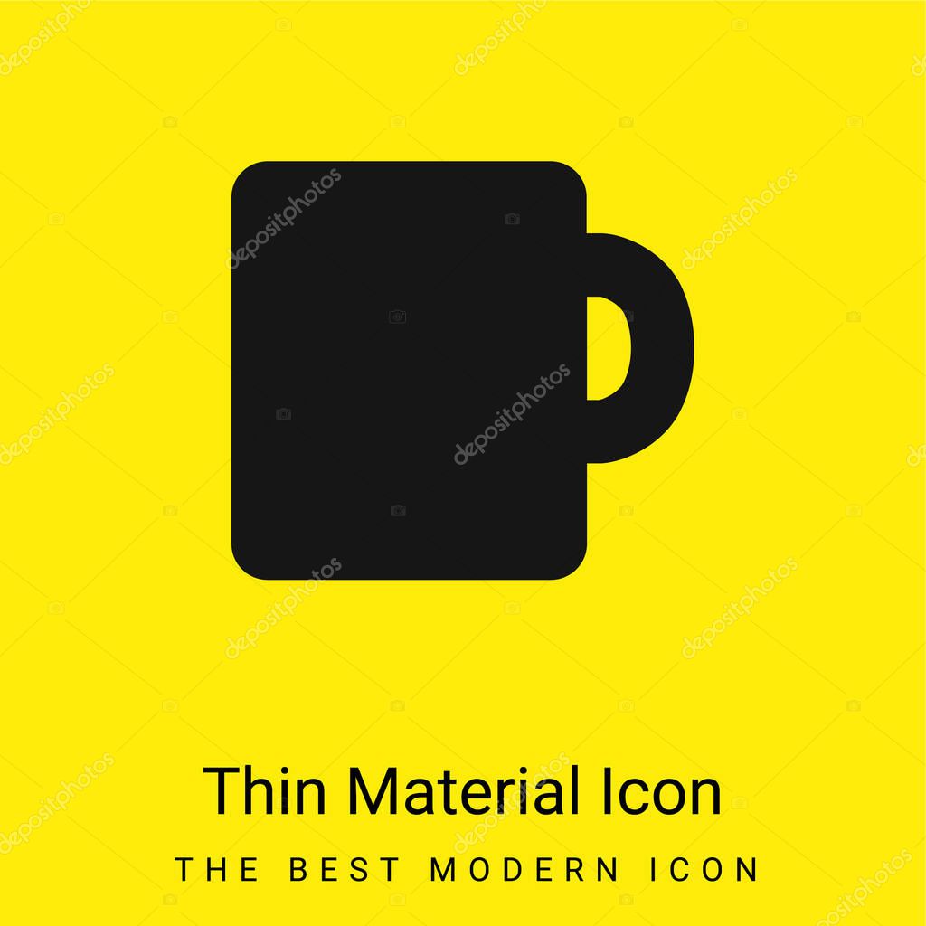 Black Mug minimal bright yellow material icon