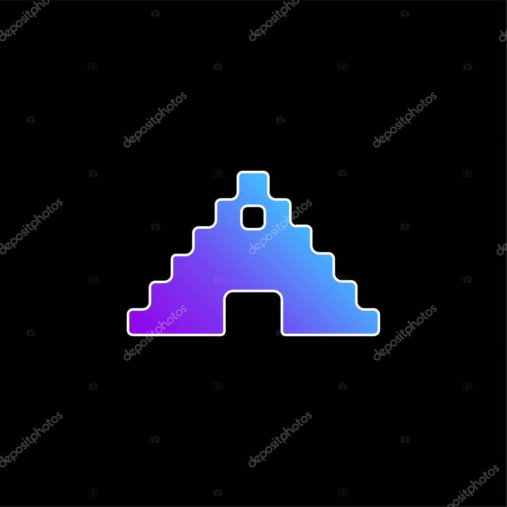 Aztec Pyramid blue gradient vector icon