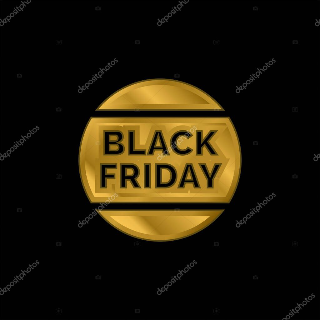 Black Friday gold plated metalic icon or logo vector