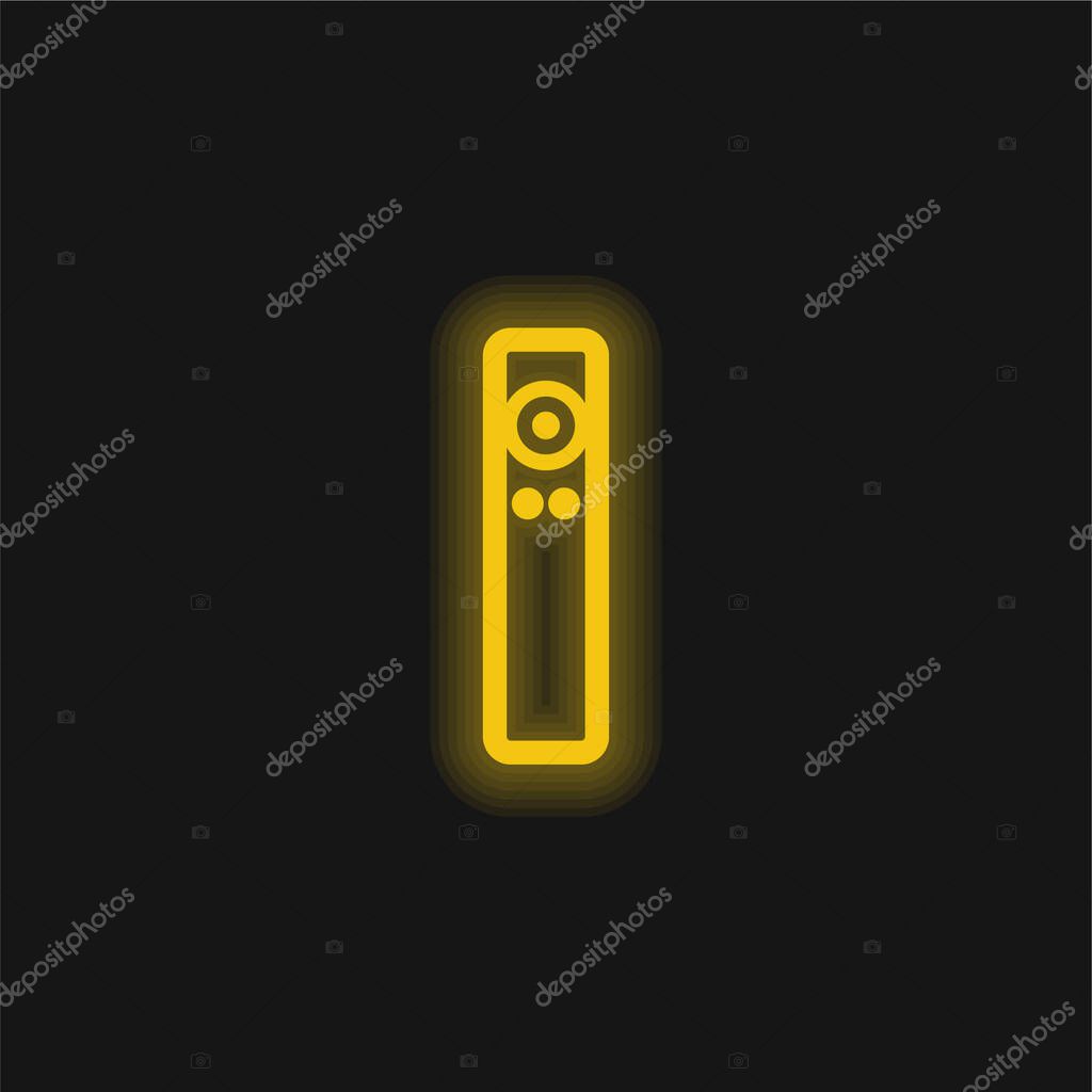 Apple Remote yellow glowing neon icon