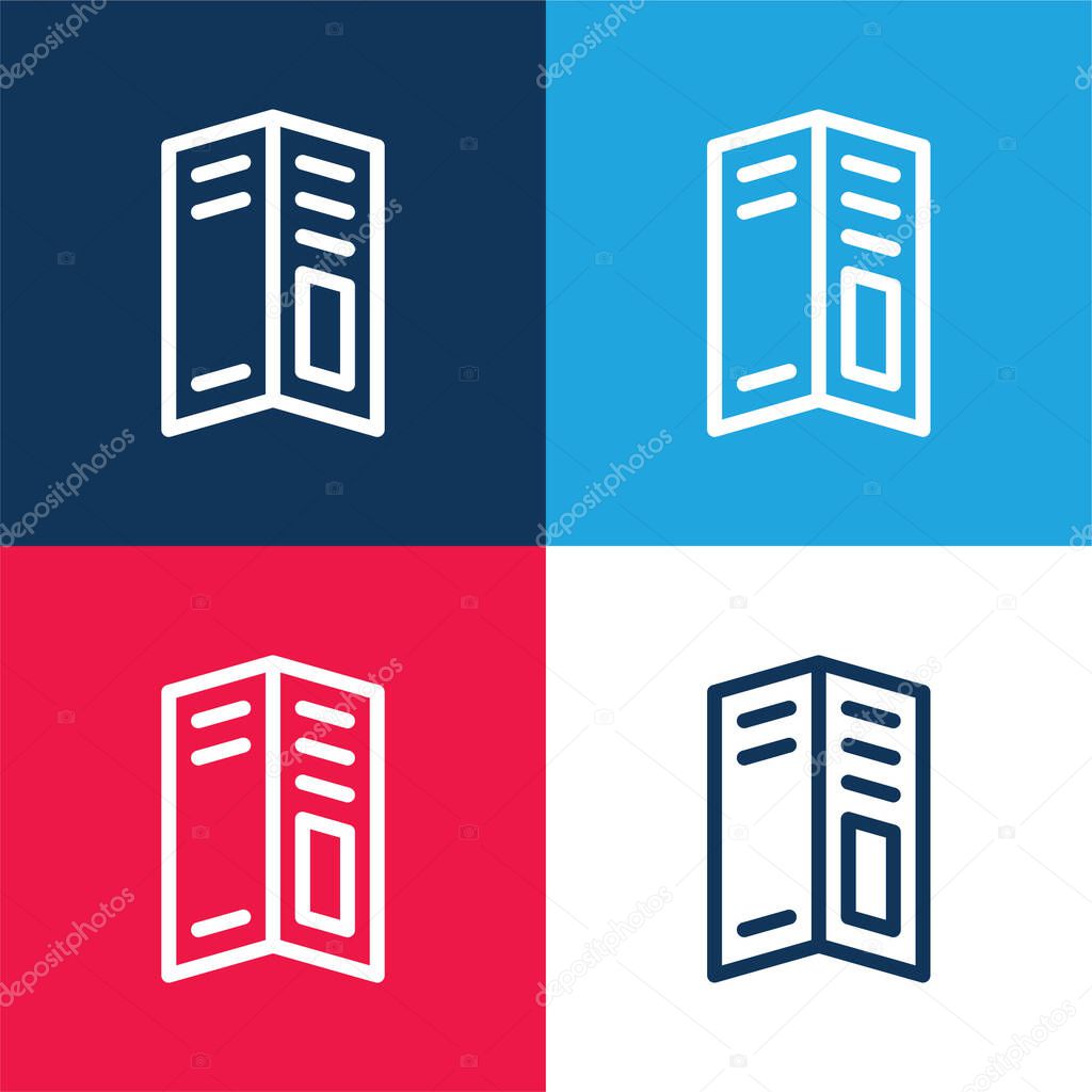 Big Brochure blue and red four color minimal icon set