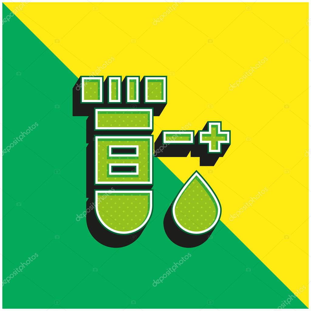 Blood Test Green and yellow modern 3d vector icon logo