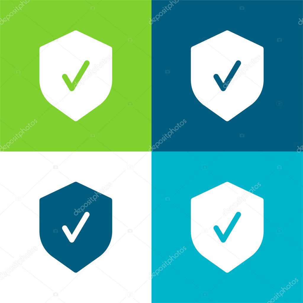 Badge Flat four color minimal icon set