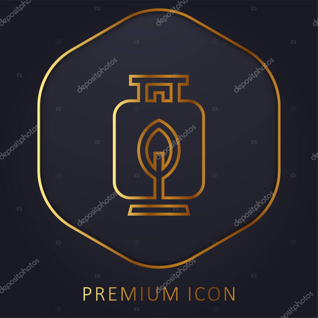 Biogas golden line premium logo or icon