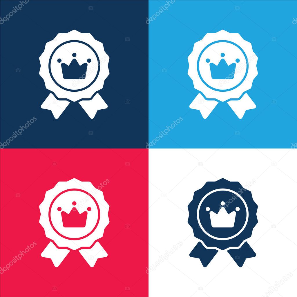 Brand Positioning blue and red four color minimal icon set