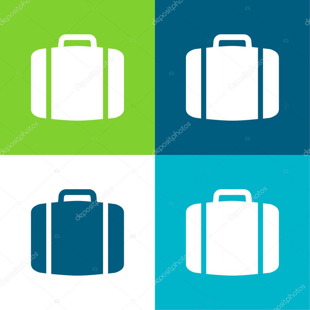 Baggage Flat four color minimal icon set