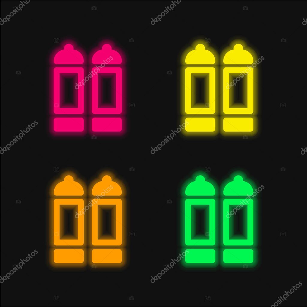 Big Spice Rack four color glowing neon vector icon