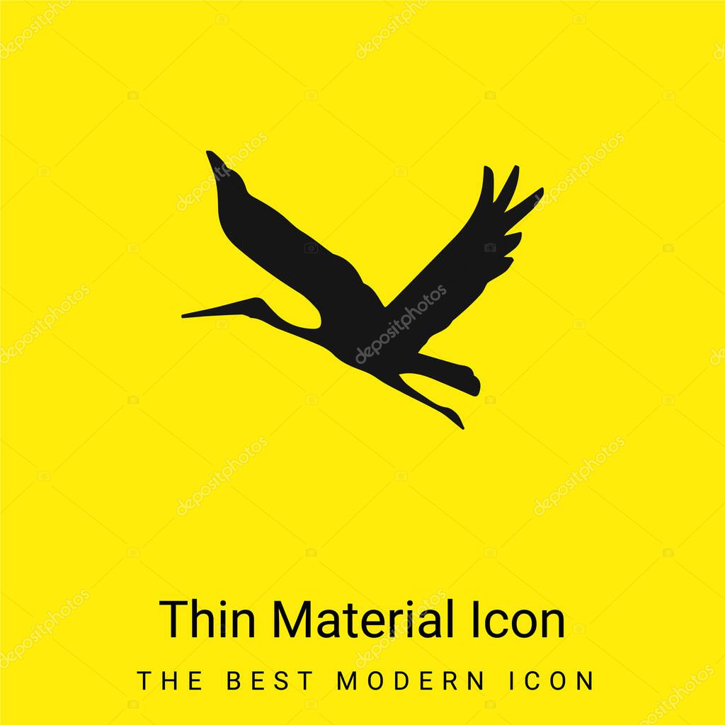Bird Flying Shape minimal bright yellow material icon