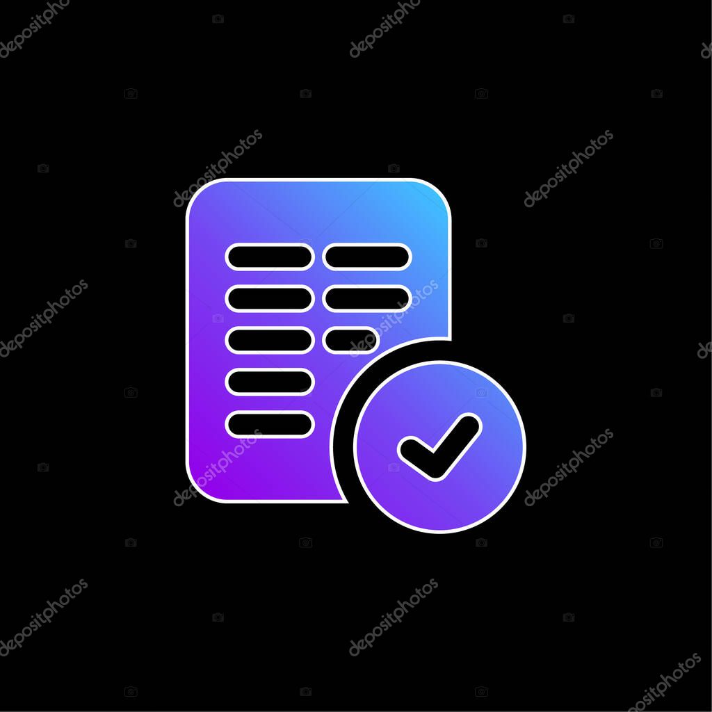 Accept blue gradient vector icon
