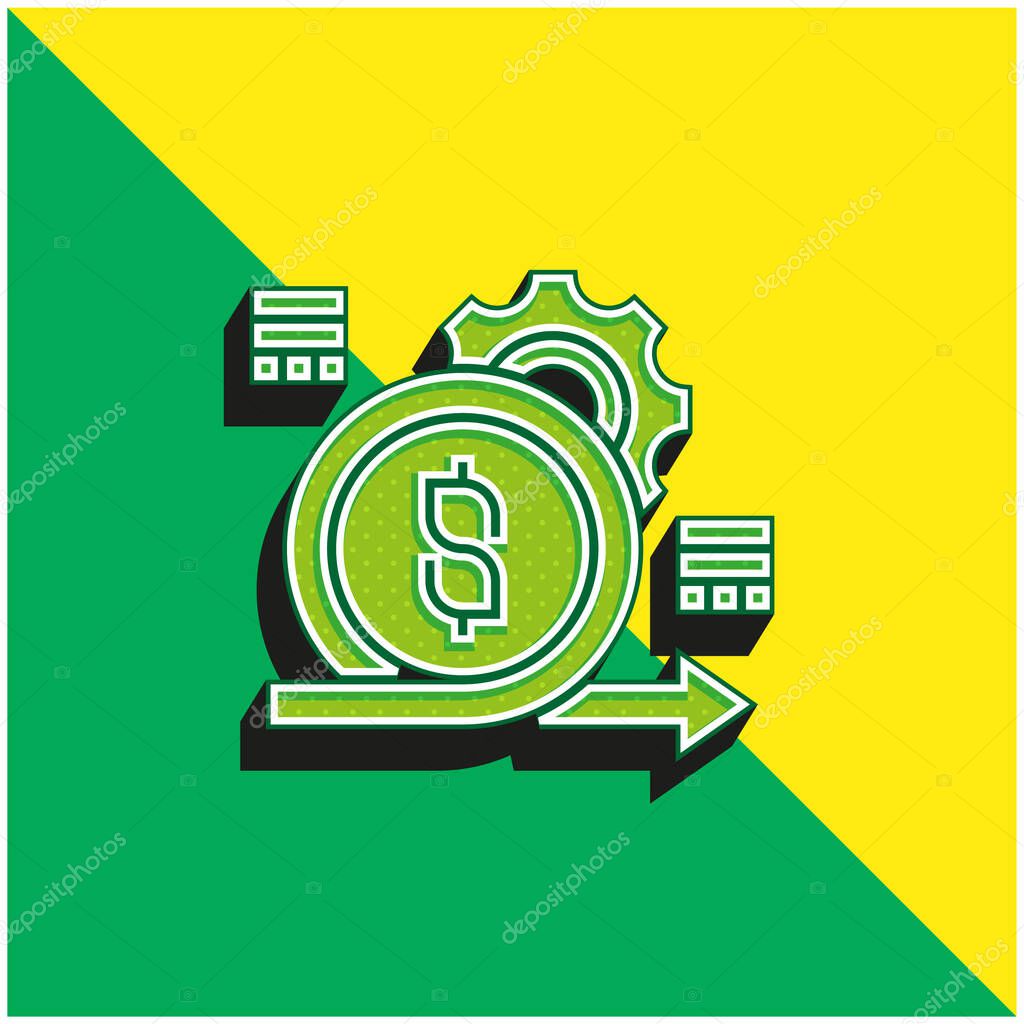 Agile Green and yellow modern 3d vector icon logo