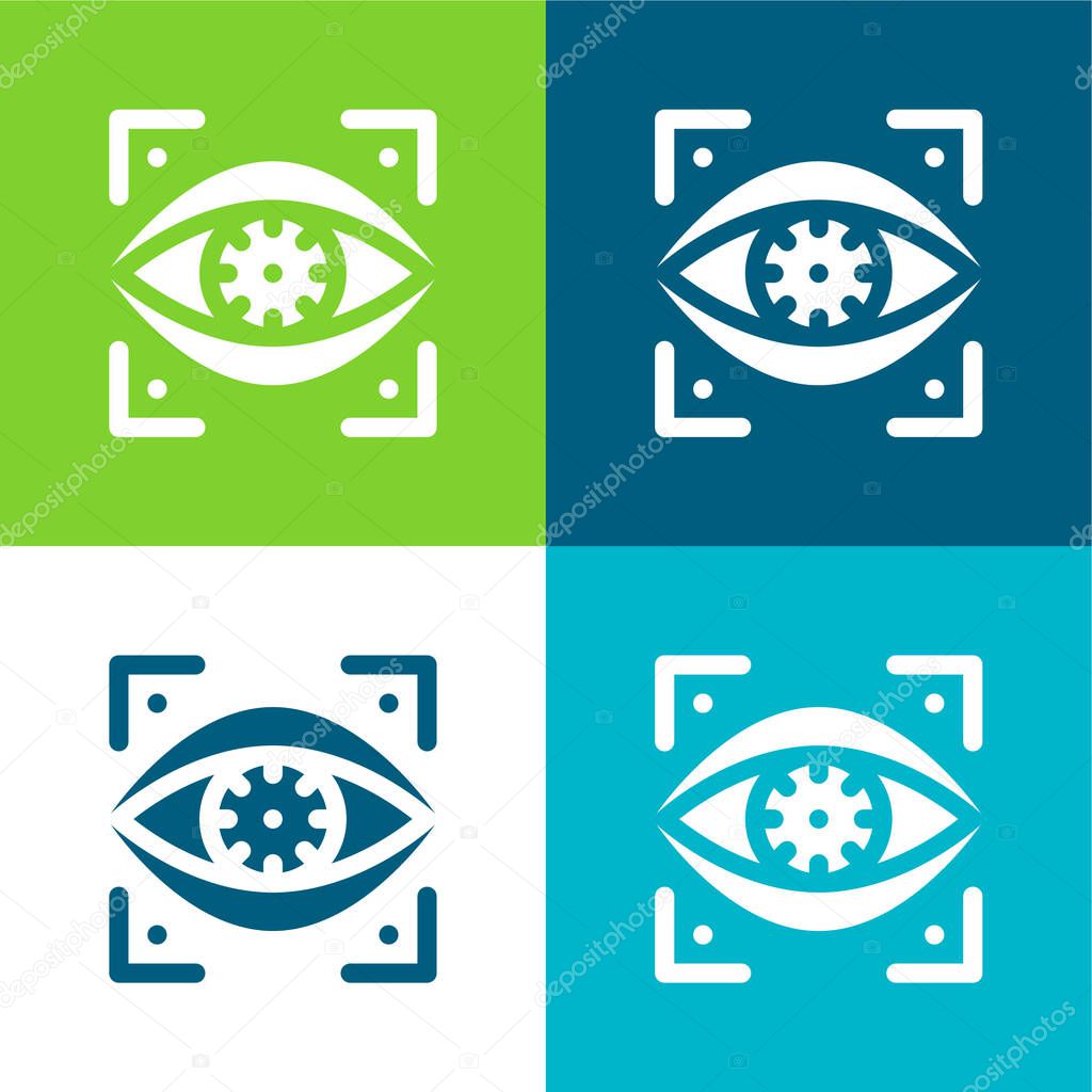 Bionic Eye Flat four color minimal icon set