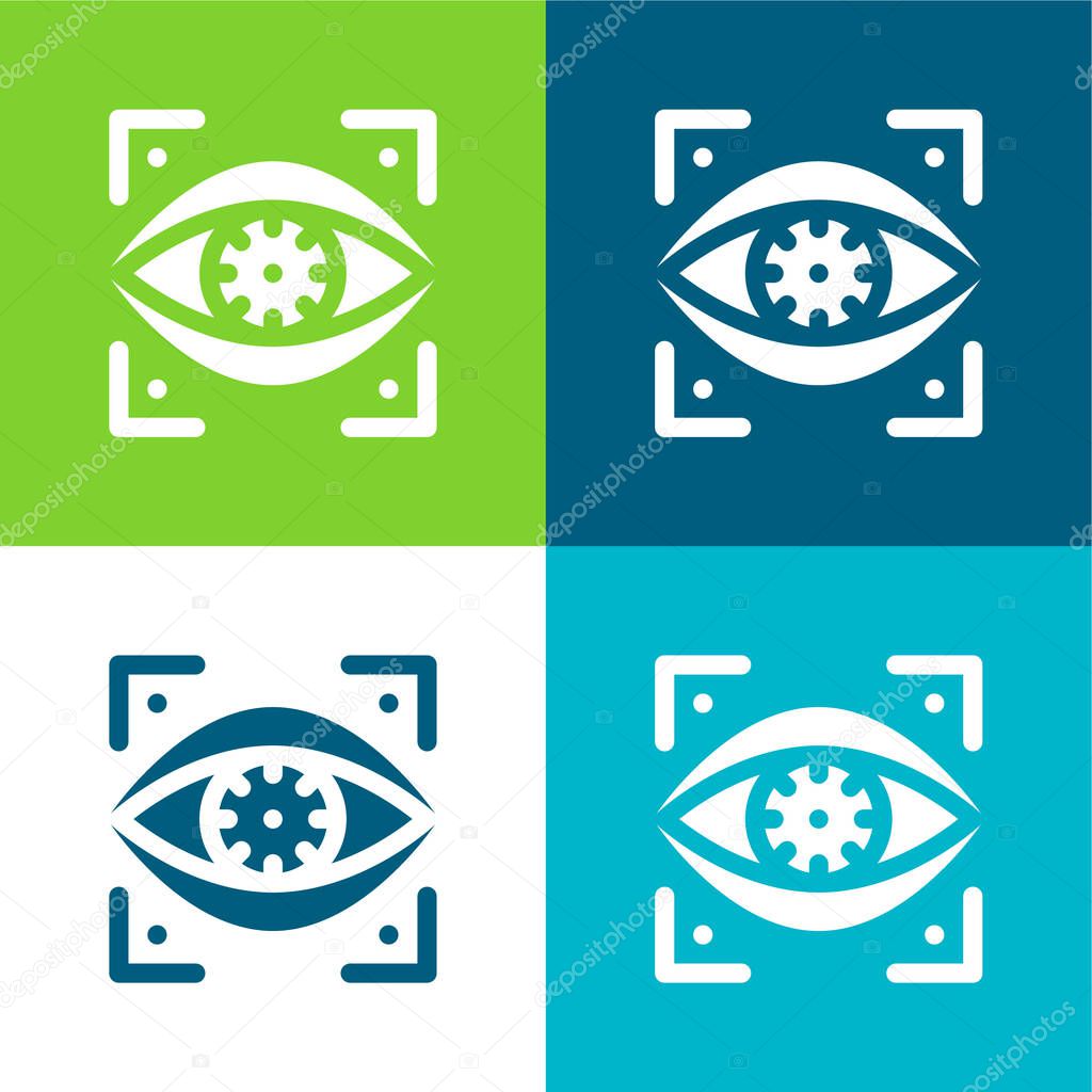 Bionic Eye Flat four color minimal icon set