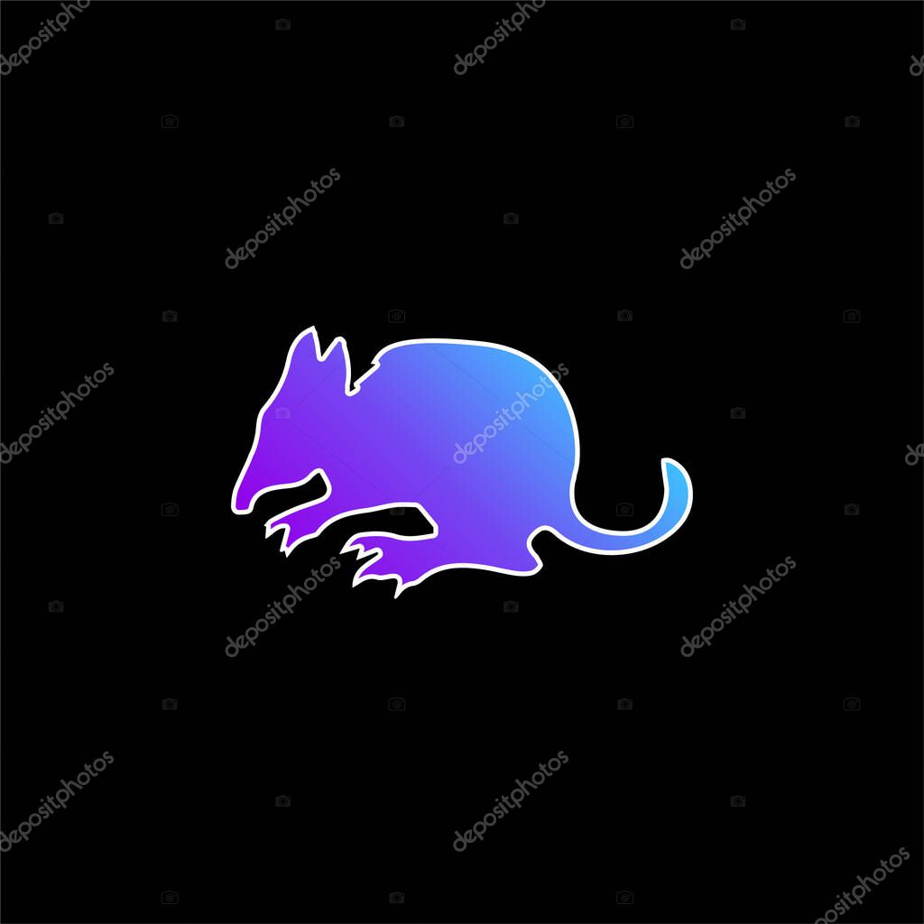 Bandicoot Mammal Silhouette Side View blue gradient vector icon