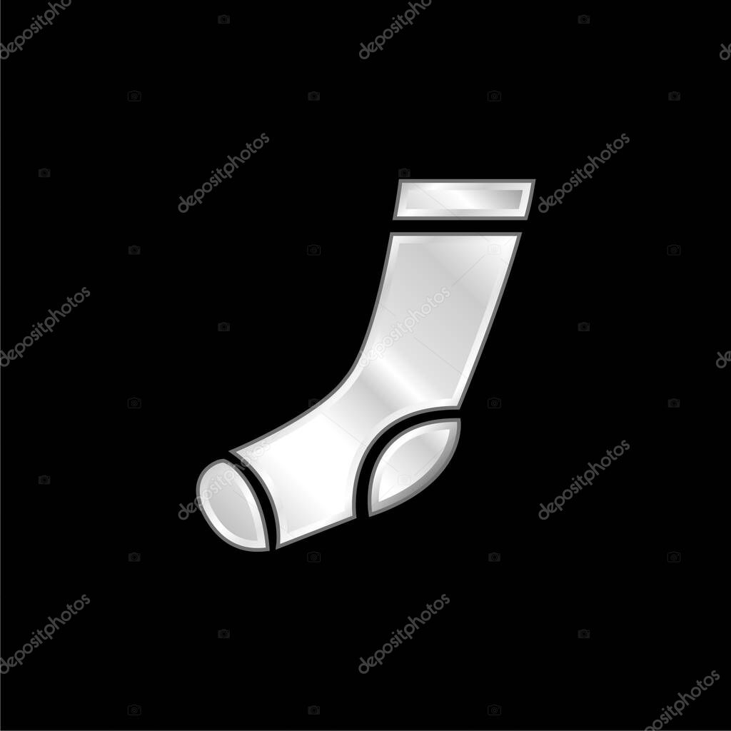Athletic Sock silver plated metallic icon