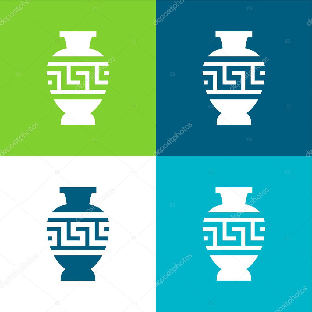 Amphora Flat four color minimal icon set
