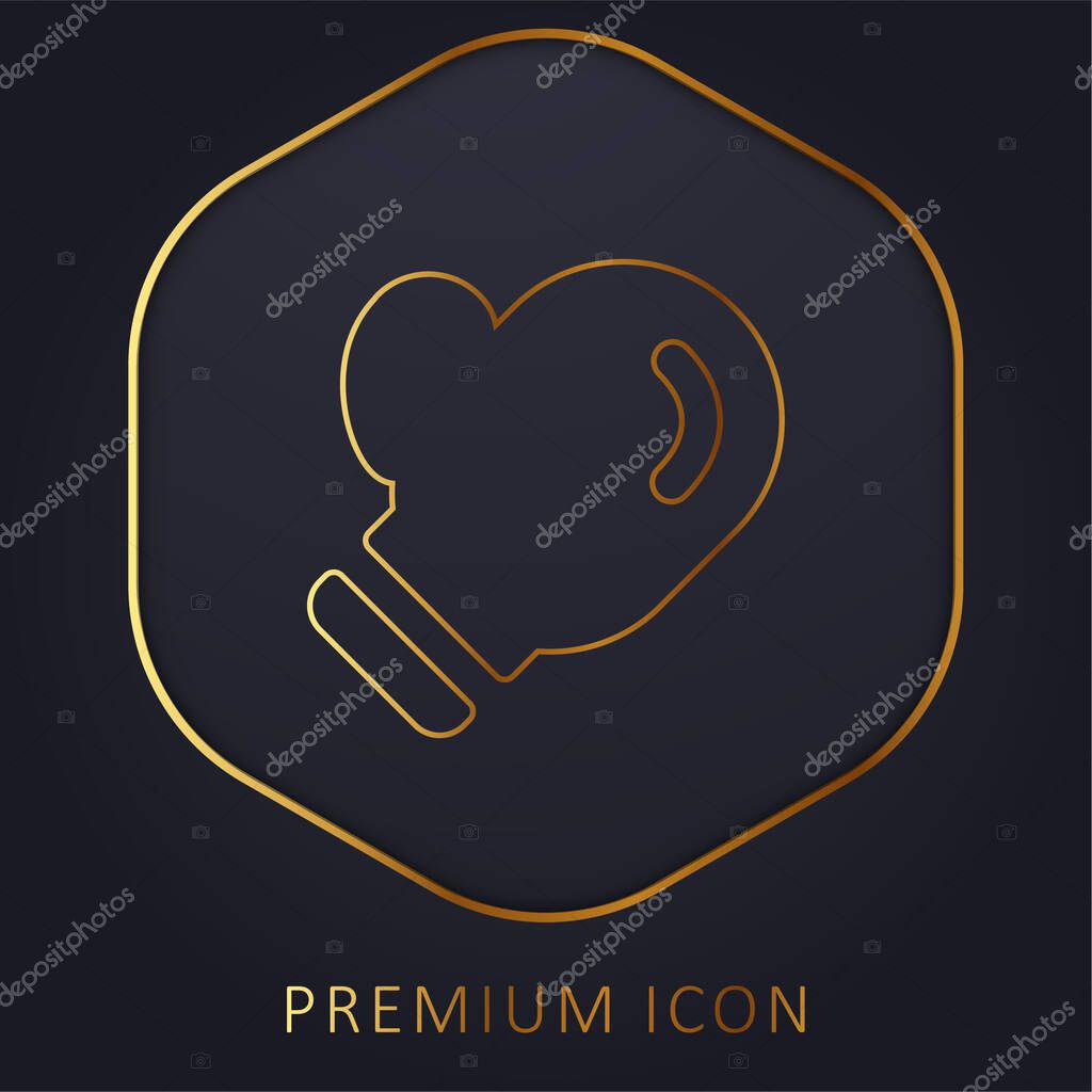 Boxing Gloves golden line premium logo or icon
