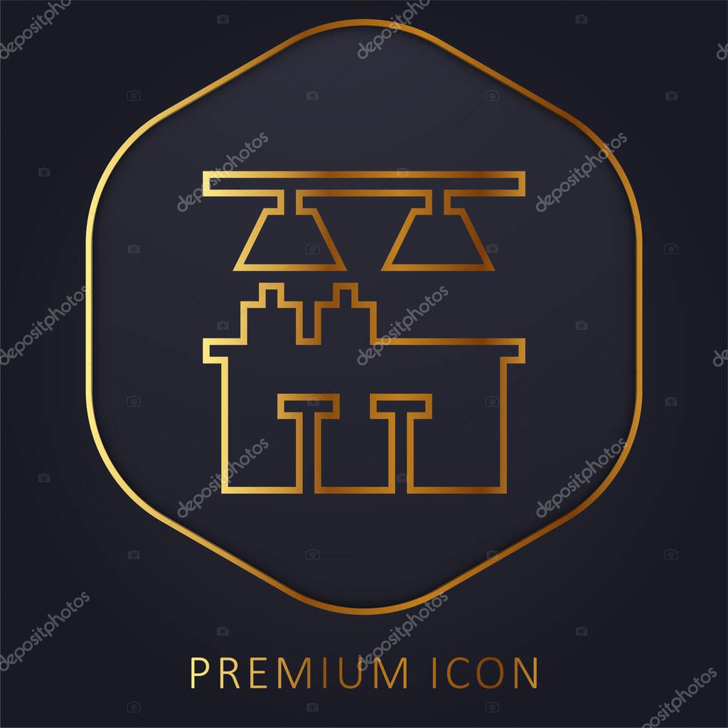 Bar golden line premium logo or icon