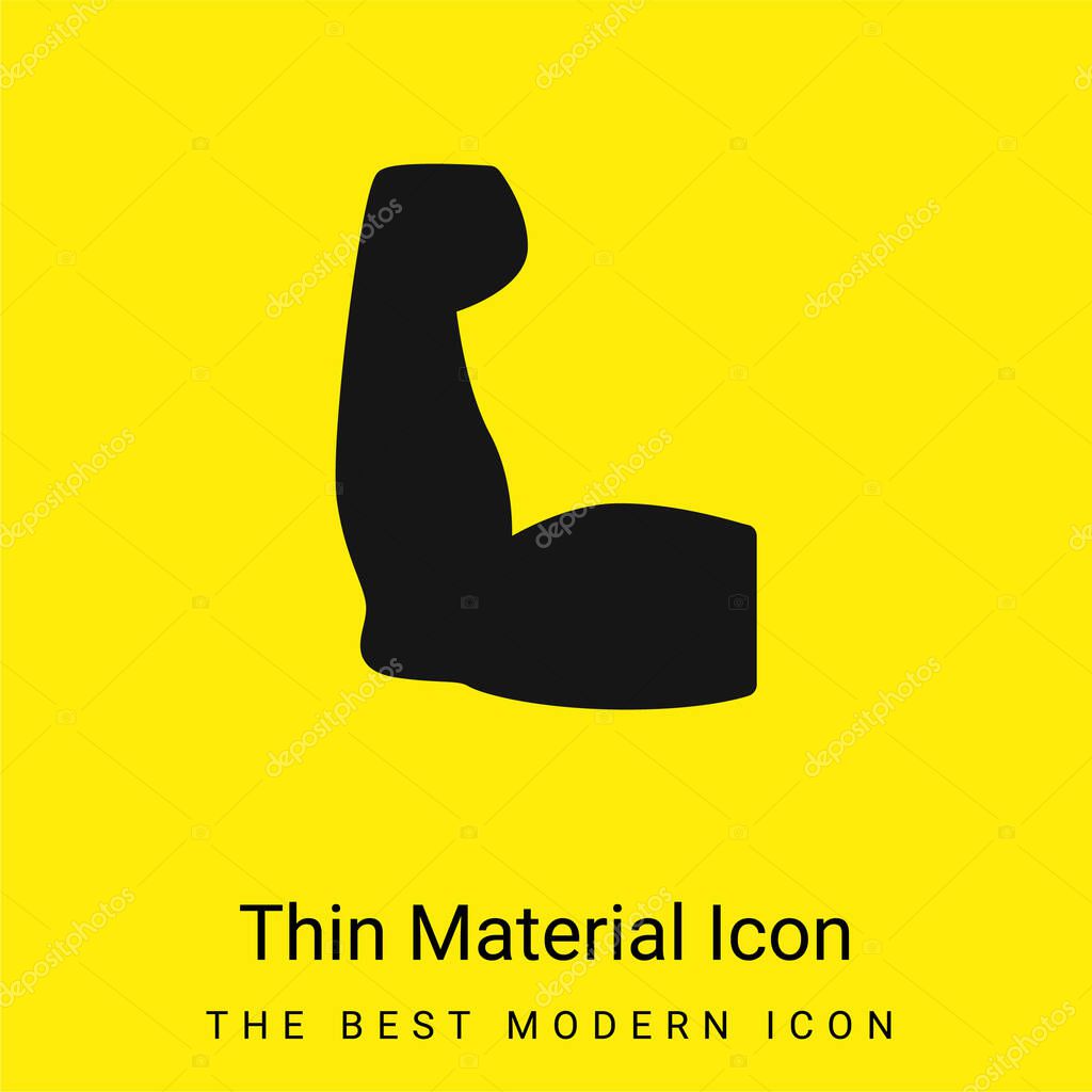 Biceps minimal bright yellow material icon