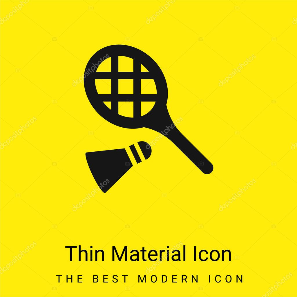 Badminton RAcket And Feather minimal bright yellow material icon