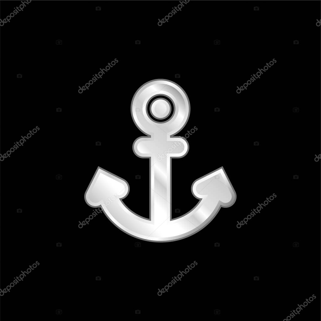 Anchor Tattoo silver plated metallic icon