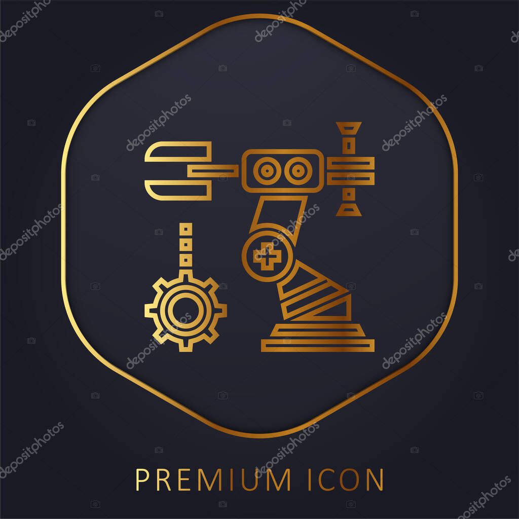 Assembly golden line premium logo or icon