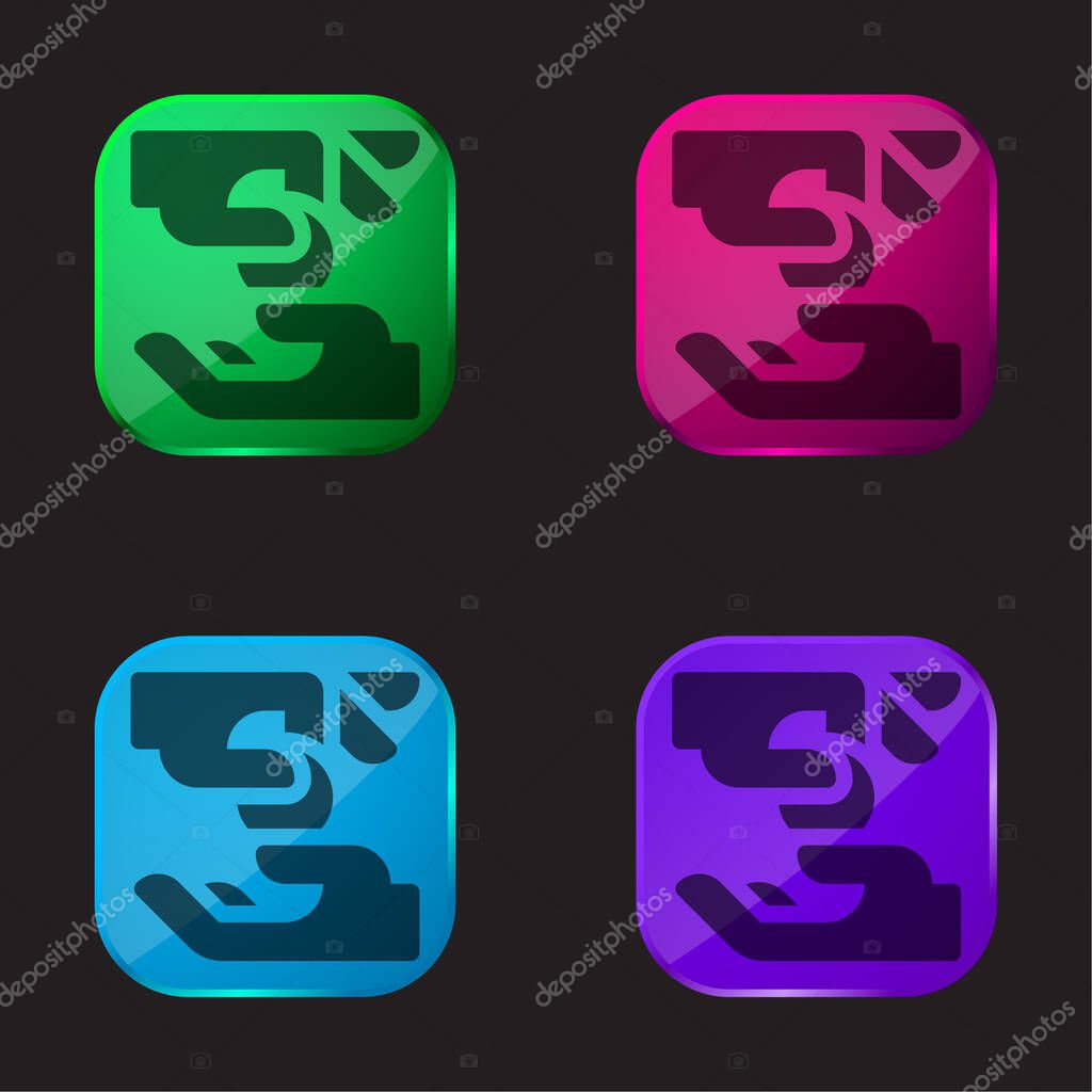 Alms four color glass button icon
