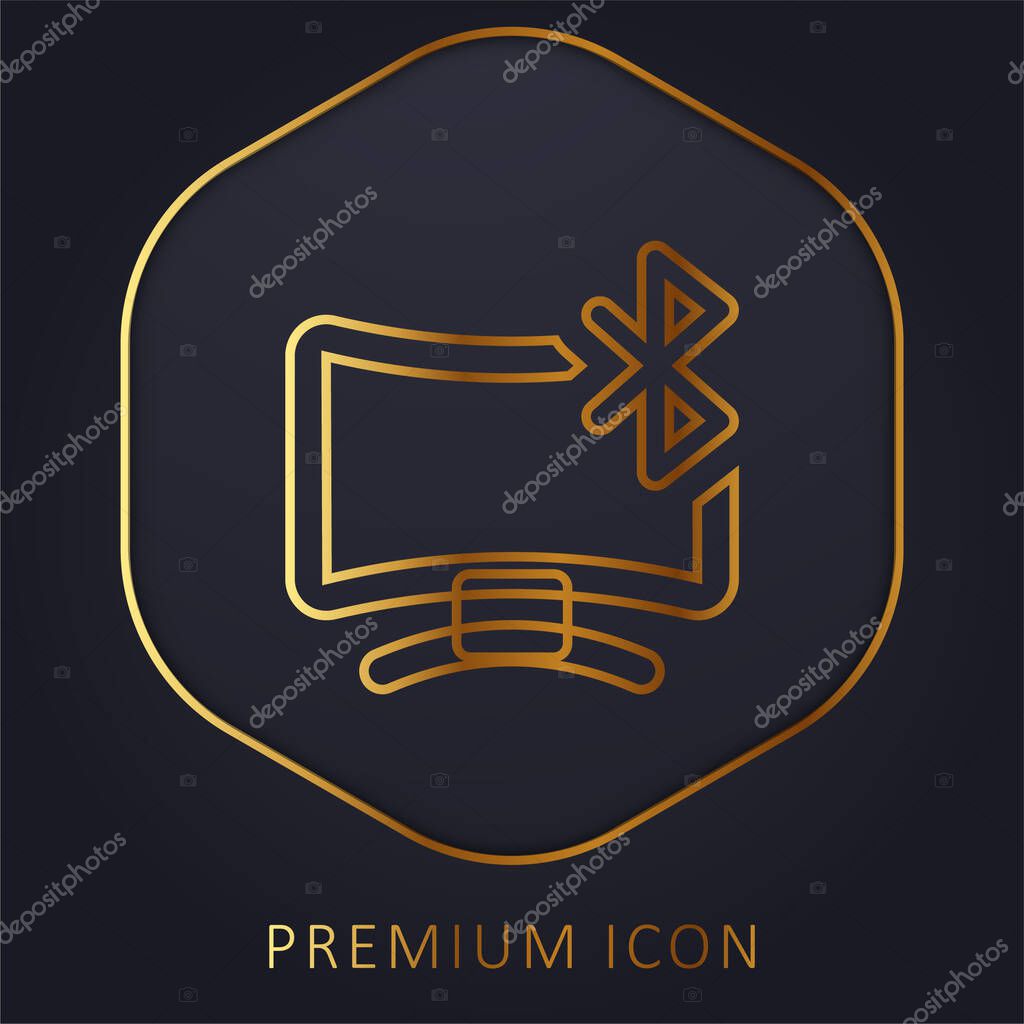 Bluetooth golden line premium logo or icon