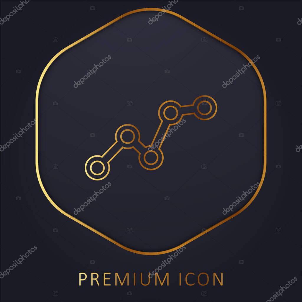 Ascending Business Graphic golden line premium logo or icon