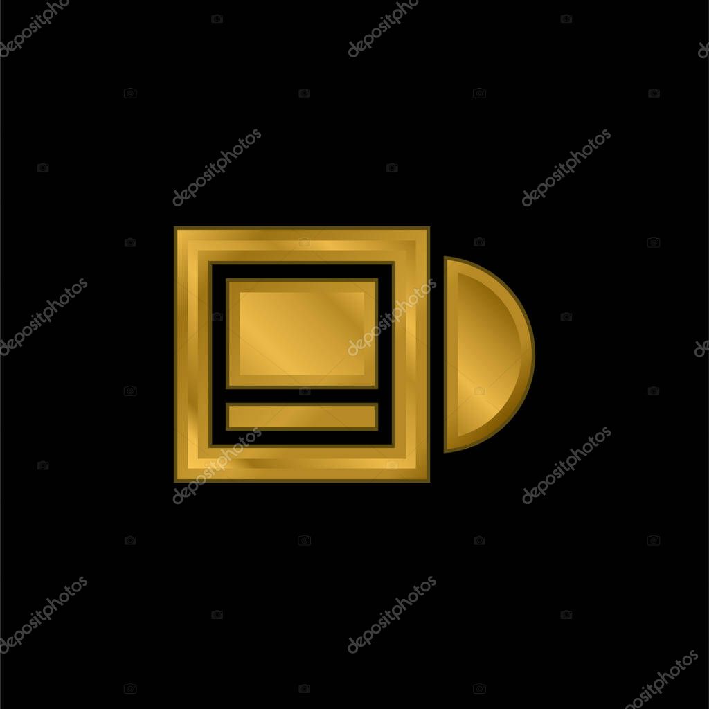 Album gold plated metalic icon or logo vector