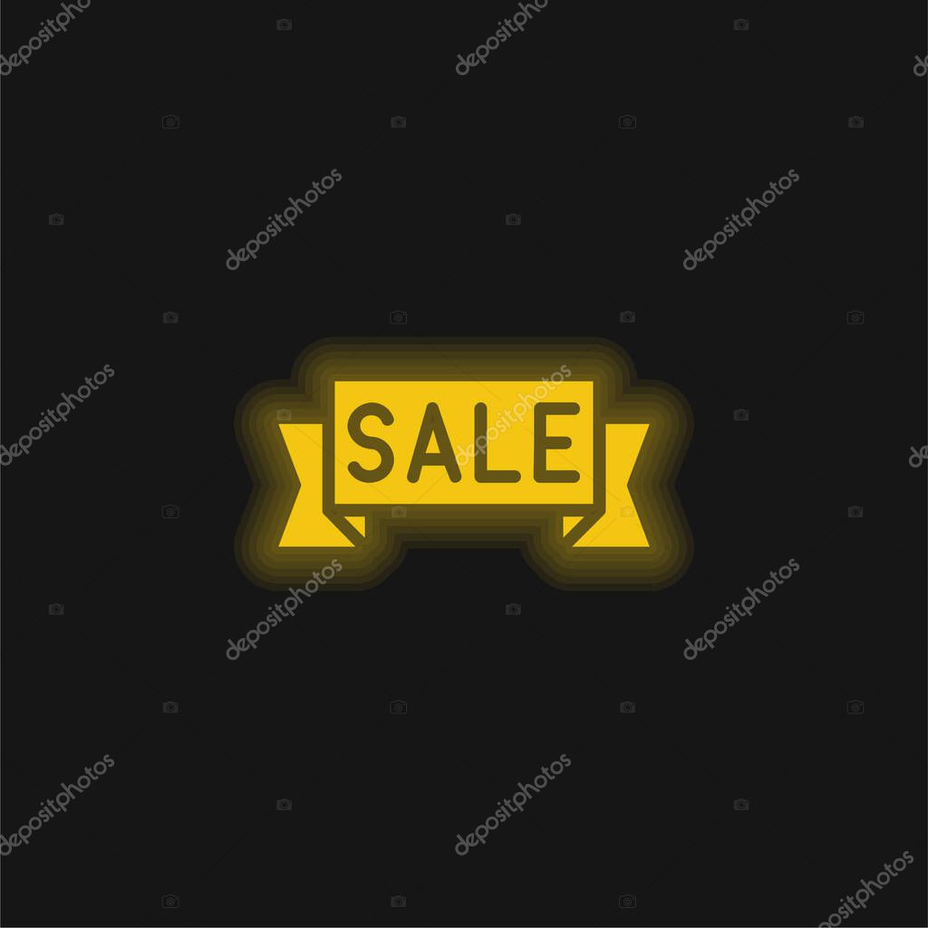 Black Friday yellow glowing neon icon