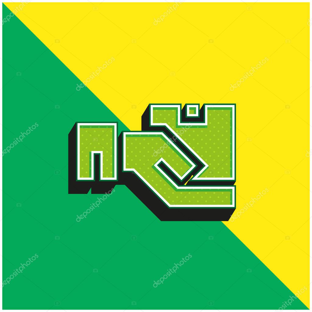 Box Green and yellow modern 3d vector icon logo
