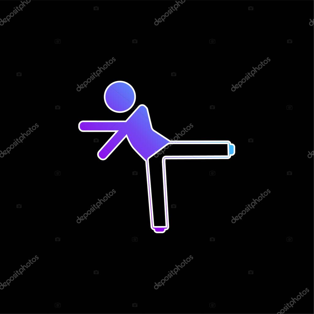 Boy Kicking With Left Leg blue gradient vector icon