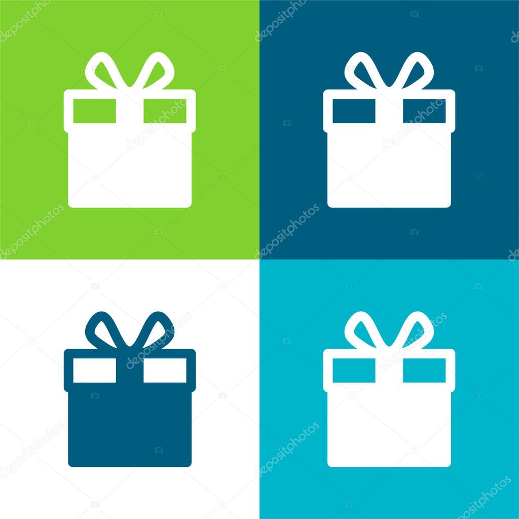 Big Gift Flat four color minimal icon set