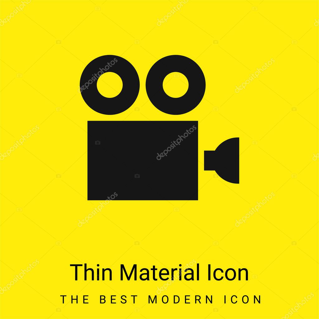 Antique Cinema Camera minimal bright yellow material icon