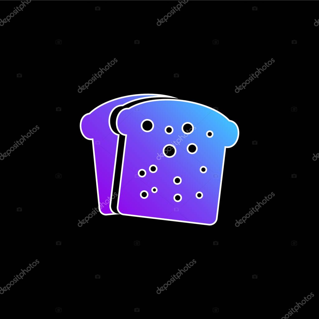 Breakfast Bread Toasts blue gradient vector icon