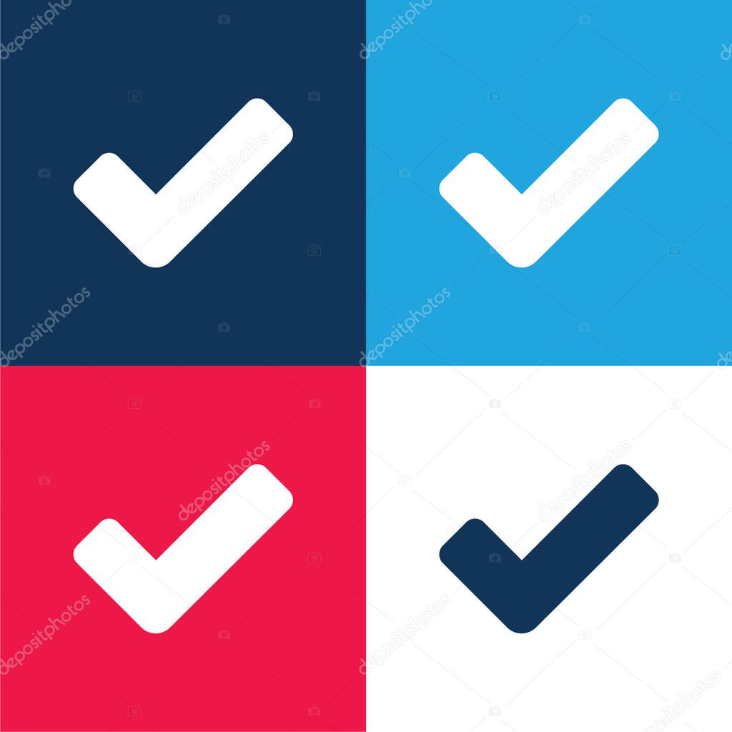 Big Check Mark blue and red four color minimal icon set