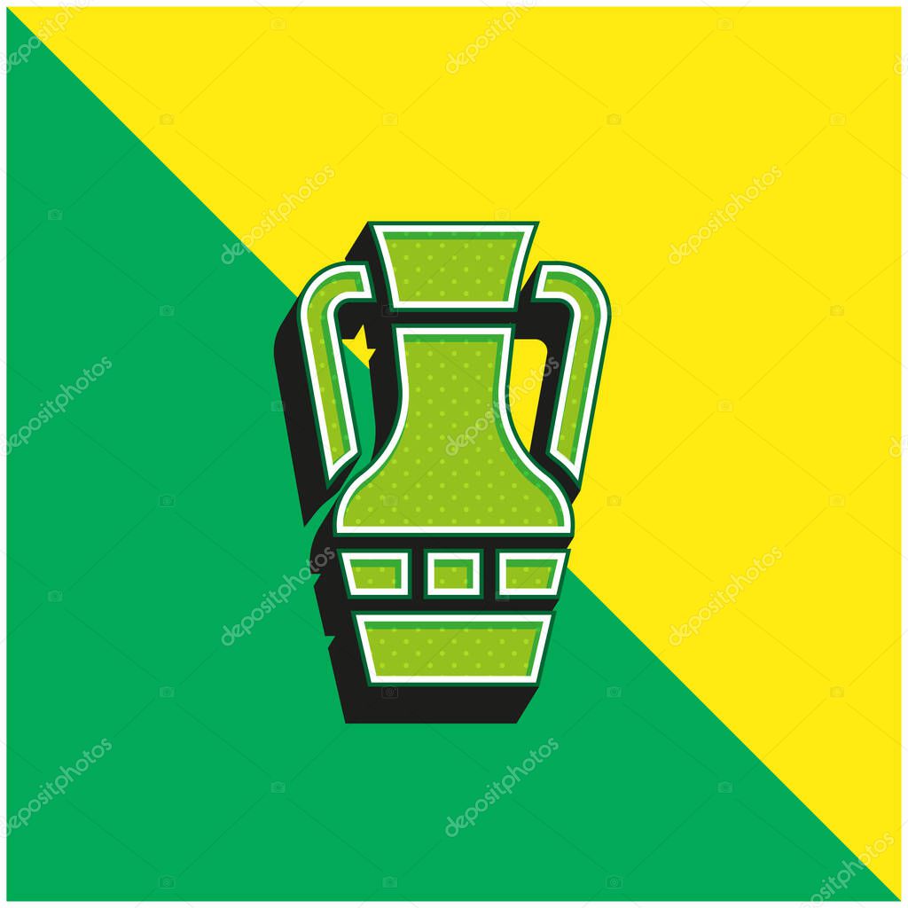 Amphora Green and yellow modern 3d vector icon logo