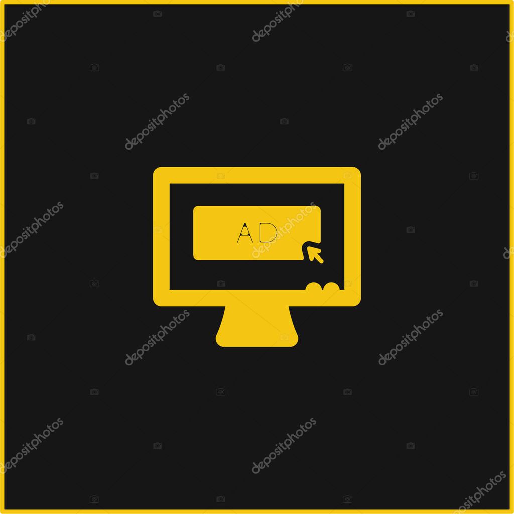 AD Media yellow glowing neon icon