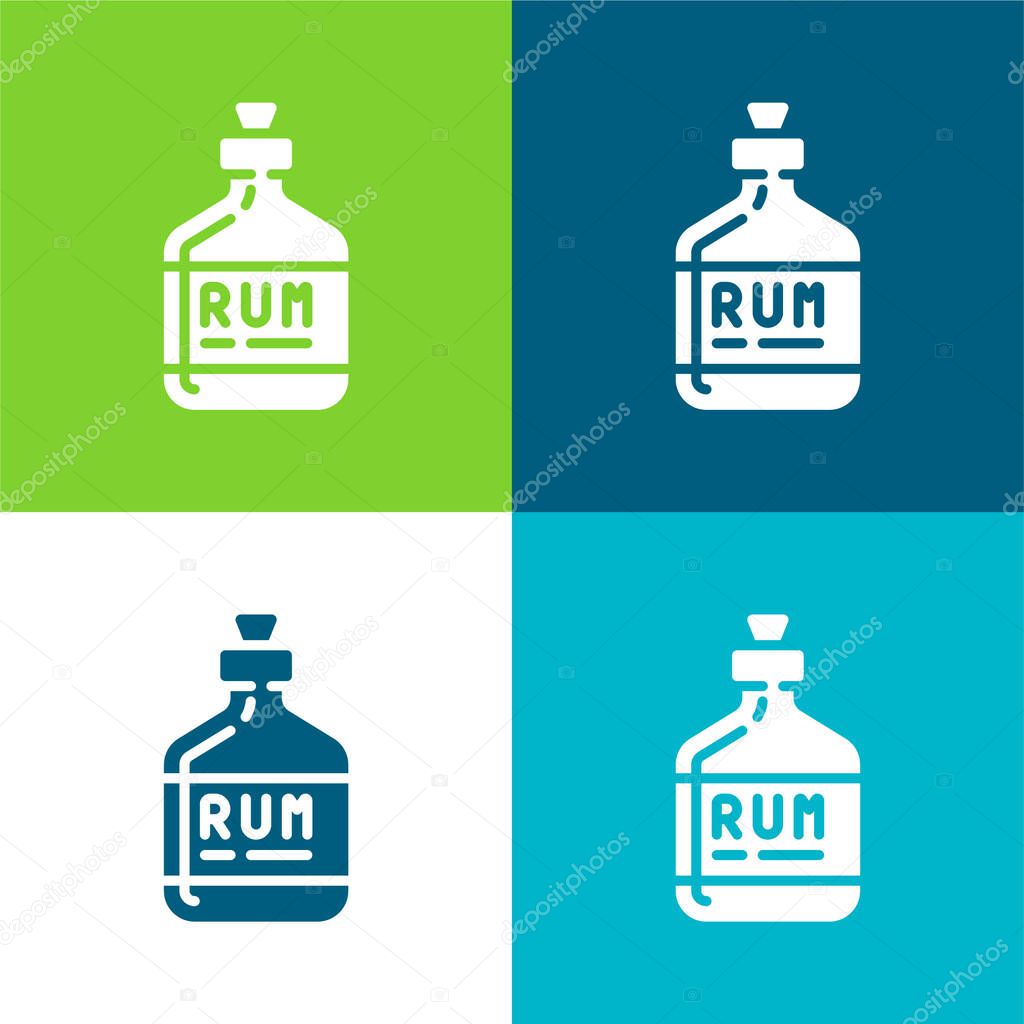 Alcohol Flat four color minimal icon set