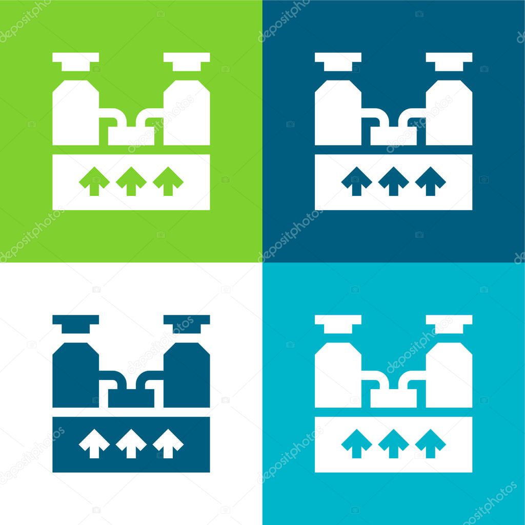 Boiler Flat four color minimal icon set