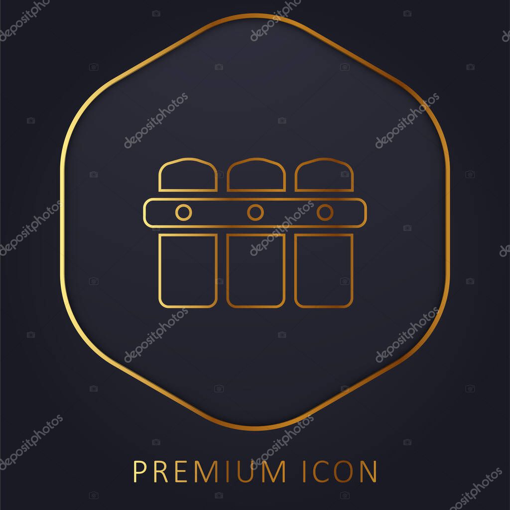 Black Fence golden line premium logo or icon