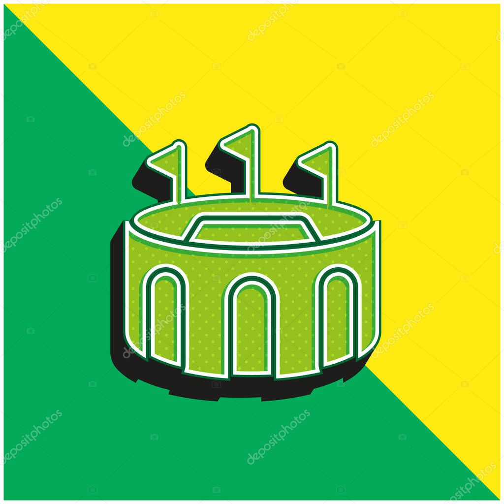 Arena Green and yellow modern 3d vector icon logo