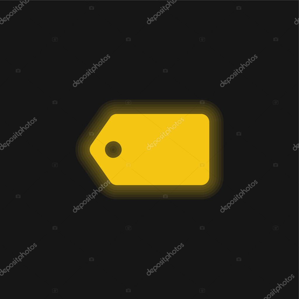 Black Label In Horizontal Position yellow glowing neon icon