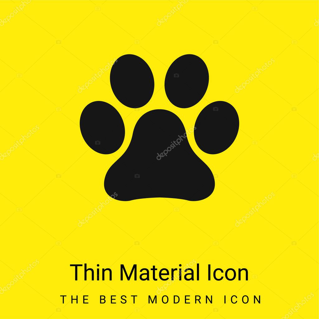 Animal Paw Print minimal bright yellow material icon