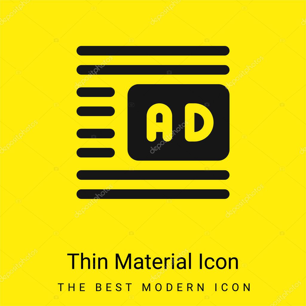 Advertise minimal bright yellow material icon