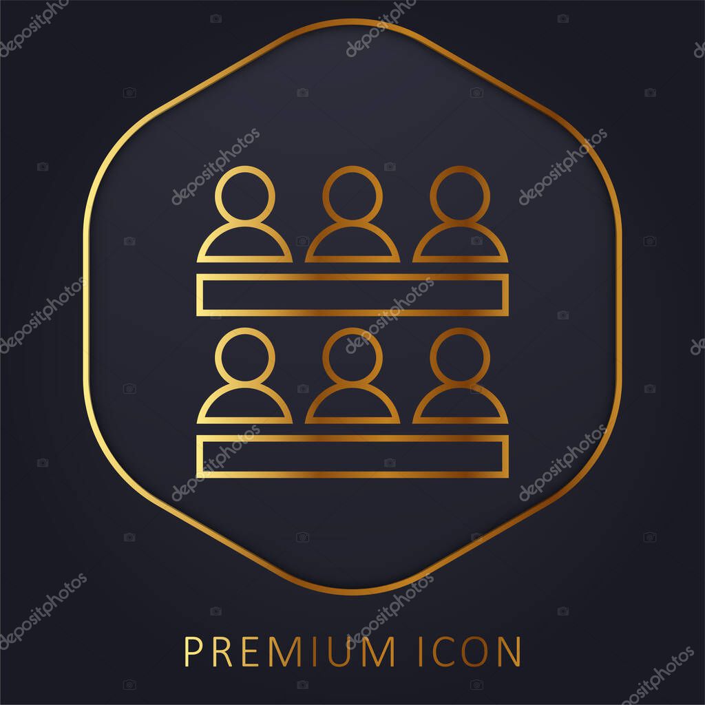 Association golden line premium logo or icon