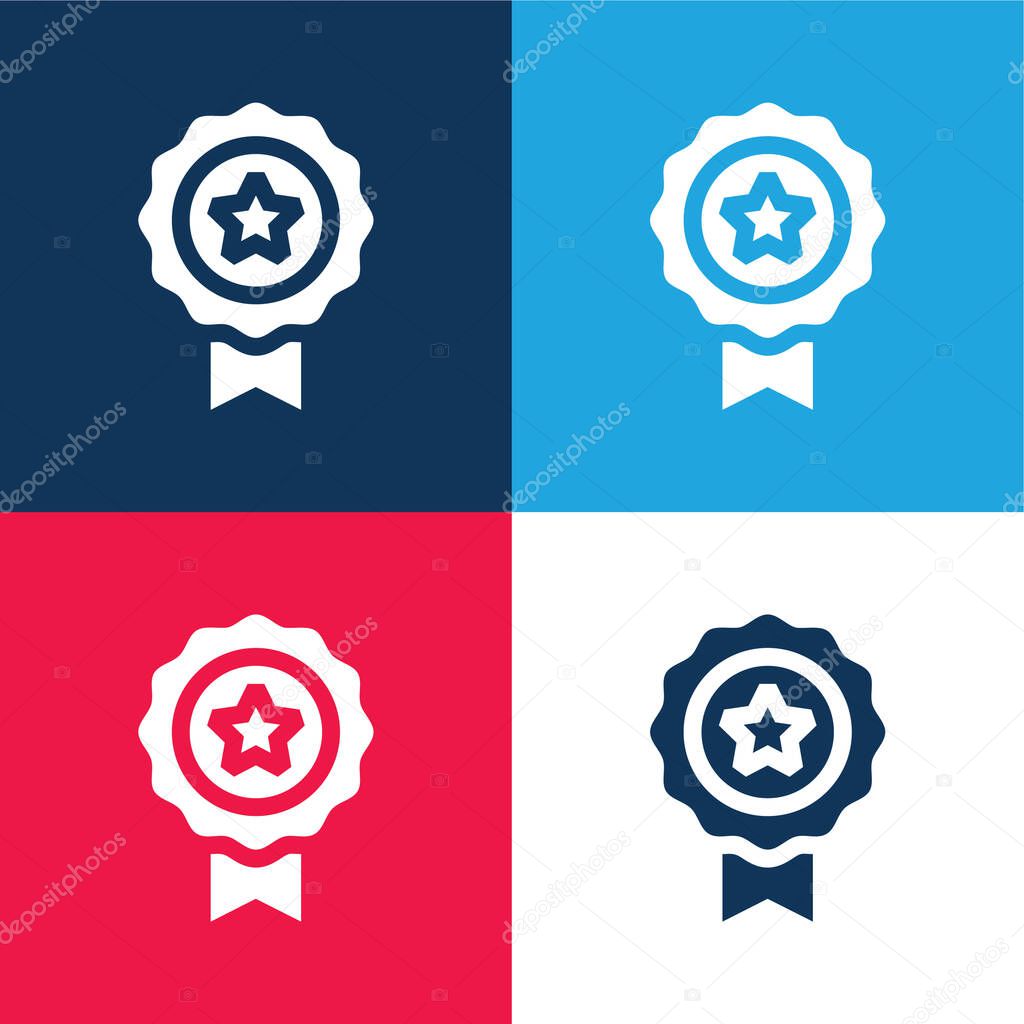 Award blue and red four color minimal icon set