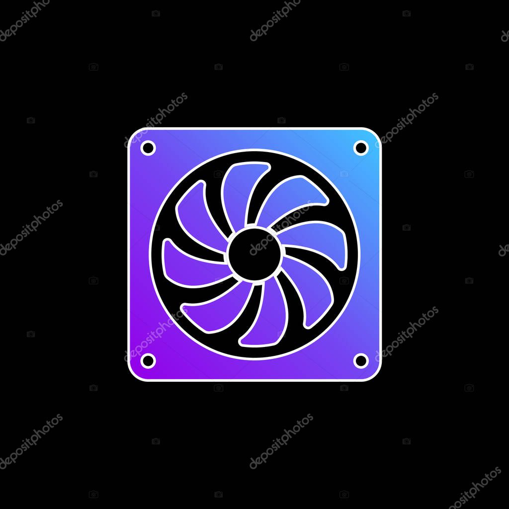 Big Electric Fan blue gradient vector icon